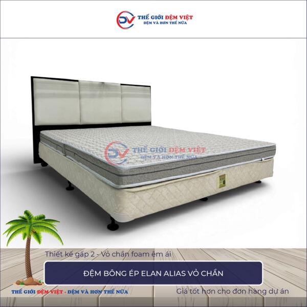 Đệm bông ép Elan Alias gấp 2 vỏ chần 1